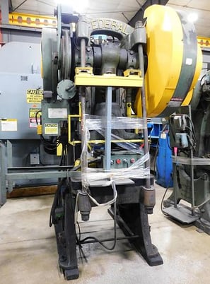 70 Ton, Federal #6, OBI press, 5" stroke, 13.5" throat, 13" die space, 3" ram, 45 SPM, air clutch & brake - Image 1