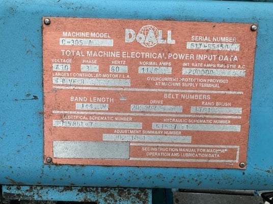 12" x 12" DoAll #C-305A, automatic horizontal band saw, 144" x1.25" blade, 15" wheel diameter, 450 FPM, chip - Image 4