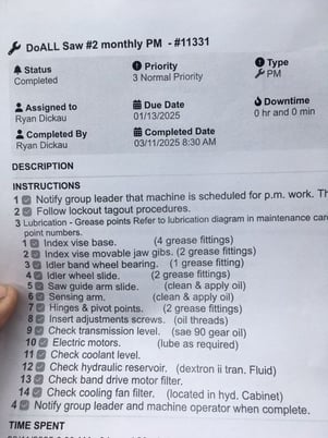 12" x 12" DoAll #C-305A, automatic horizontal band saw, 144" x1.25" blade, 15" wheel diameter, 450 FPM, chip - Image 5