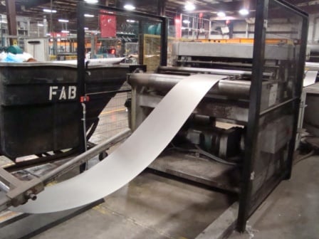 36" x 14 gauge Iowa, cut to length line, 20000 lb. uncoiler w/coil car, 7 roll str.winder, 1979 - Image 3