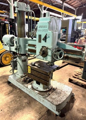 4' -9" Morris Radial Drill, 4 MT, 5 HP, box table, nice, low price - Image 2