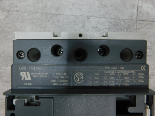 150 Amps, ABB Instantaneous Trip Circuit Breaker, SACE T4N 250, 3 Pole, 600 Volts, Used - Image 5