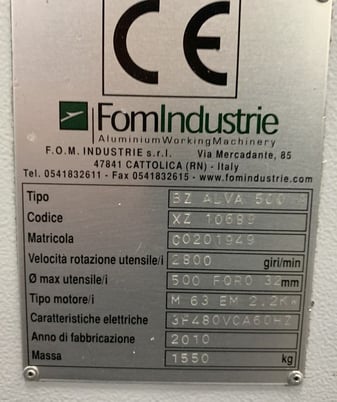 FOM Industries #Blitz-Alva-500, circular cold saw, 19.654" blade diameter - Image 5