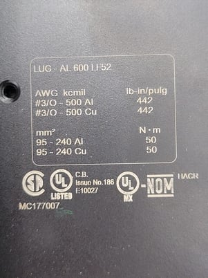400 Amps, Square D, LGA36600U33X, PowerPact I-Line Circuit Breaker 600 Volts, 3P, 3PH - Image 4