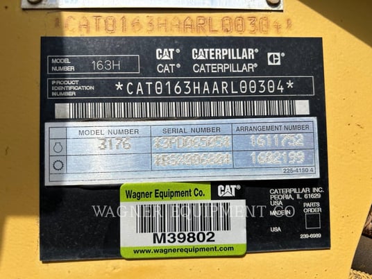 Caterpillar 163H AWD, Motor Grader, 8707 hours, S/N: ARL00304, 2004 - Image 6