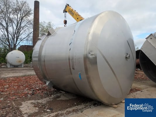 6800 Gal ICCNW Mix Tank, 304 Stainless Steel, 5 HP, 120" diameter x 132", dish bottom, agitator & baffle - Image 2