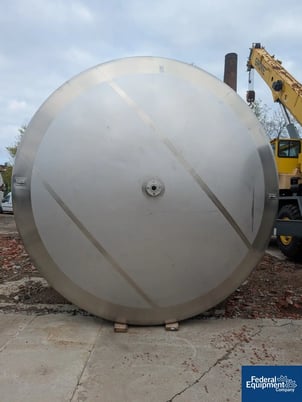 6800 Gal ICCNW Mix Tank, 304 Stainless Steel, 5 HP, 120" diameter x 132", dish bottom, agitator & baffle - Image 3