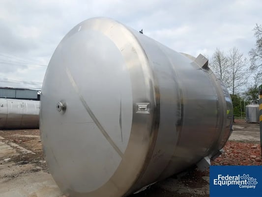 6800 Gal ICCNW Mix Tank, 304 Stainless Steel, 5 HP, 120" diameter x 132", dish bottom, agitator & baffle - Image 4
