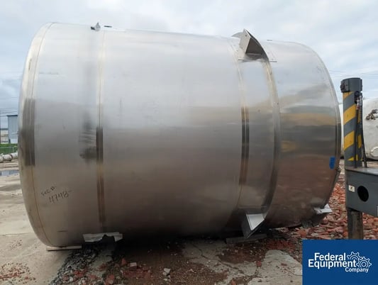 6800 Gal ICCNW Mix Tank, 304 Stainless Steel, 5 HP, 120" diameter x 132", dish bottom, agitator & baffle - Image 5