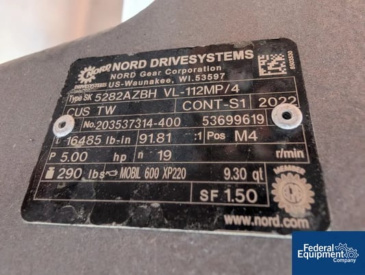 6800 Gal ICCNW Mix Tank, 304 Stainless Steel, 5 HP, 120" diameter x 132", dish bottom, agitator & baffle - Image 8