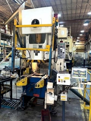 88 Ton, Aida, gap frame press, 3.93" stroke, 11.8" Shut Height, 3.14" adjustment, 55-110 SPM, 10 HP - Image 1