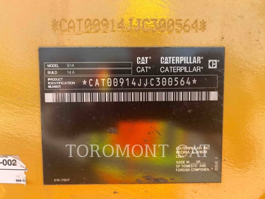 Cat 914-14, Compact Wheel Loader, 669 hours, S/N: JC300564, 2021 - Image 6