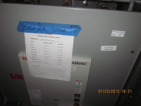 1200 Amp, ABB, AMVAC, 4160 Volts, 2009, ELECTRICALLY OPERATED, UNUSED:1 - Image 1