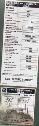 600 Amp, S & C, No. PMH-19, 15000 Volts, 17 KV MAX, PADMOUNT SWITCHGEAR - Image 2