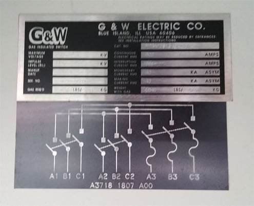 600 Amp, G & W, No. FPRAM33-376F-40PI, 15500 Volts, FUSED, 3-WAY GAS - Image 1