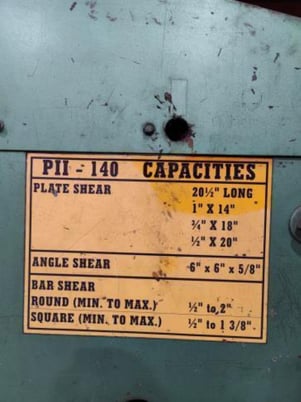 6" x 6" x 5/8" Piranha #PII140, Hydraulic Ironworker, 140 Ton, 20.5" Throat Depth, 20" L Blade, 16" x 36" - Image 6