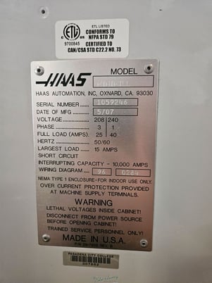 Haas #Mini-Mill, CNC vertical machining center, 10 automatic tool changer, 16" X, 12" Y, 10" Z, 6000 RPM - Image 3