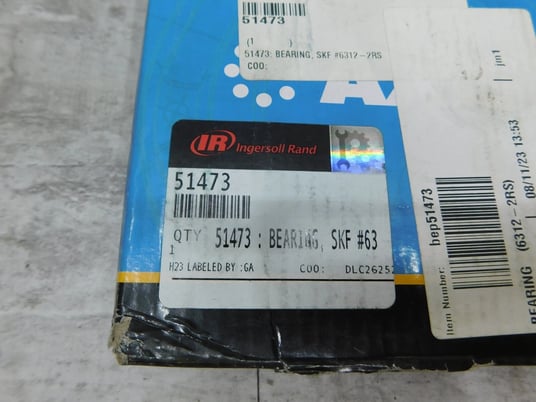 2 NEW Ingersoll Rand IR 51473 Bearing, SKF #63, 6312 2RSC3 EMQ U NEW - Image 2