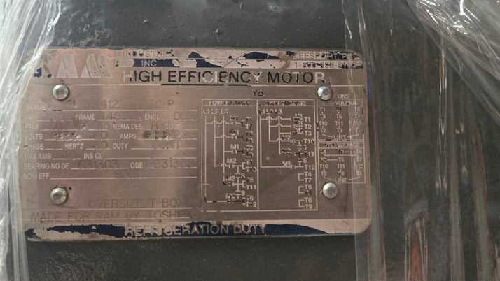 250 HP 3600 RPM Ram made by Toshiba, Frame 445TSD, ODP, 230/460 Volts - Image 2