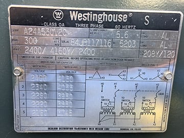 300 kVA, 4160/2400 Wye Primary, 208/120 WYE Secondary, Westinghouse, Radial Feed, Live Front Pad-Mount - Image 4
