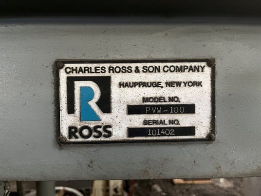 Ross #PVM-100, Triple Motion Vacuum Mixer, Stainless Steel, 100 gallon, 1.5" max width, 10" Feed length - Image 6