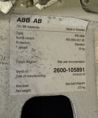 ABB, IRB 2600 20/1.65, Robot, 20 kg 44.1lb. payload, IRC5 Single Controller, 2016 - Image 4