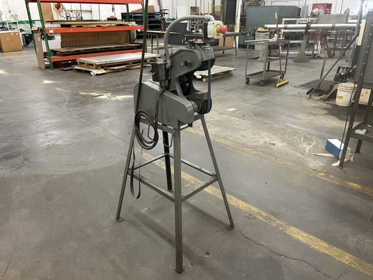 1" x 42" Burr King #562, 3-wheel belt sander, stand, 1/2 HP, 460 V. - Image 1