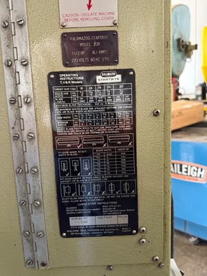 Kalamazoo #Startrite-20-R-10, vertical band saw, 20" throat, 10" under guide, 3/4" blade, 1.5 HP, variable - Image 5