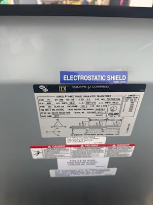 75 KVA 480 Primary, 480Y/276 Secondary, Square D #34349-50122-010, 3 phase Insulated Transformers, class AA - Image 3
