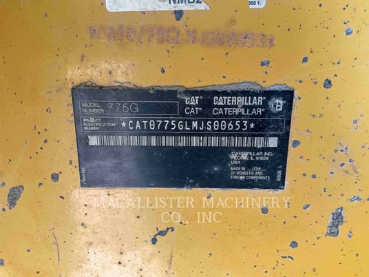 Caterpillar 775G, Off Highway Truck, 8917 hours, S/N: MJS00653, 2018 - Image 6