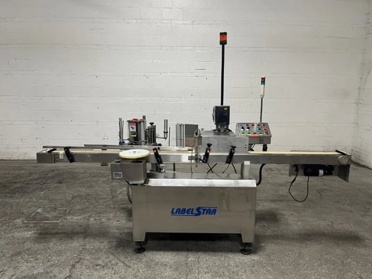 Labelstar #LS4000DX, Wrap-Around Labeler, Single-Head w/Feed Conveyor & Timing Wheel, 1/8 HP, 250 RPM, 130 V - Image 1