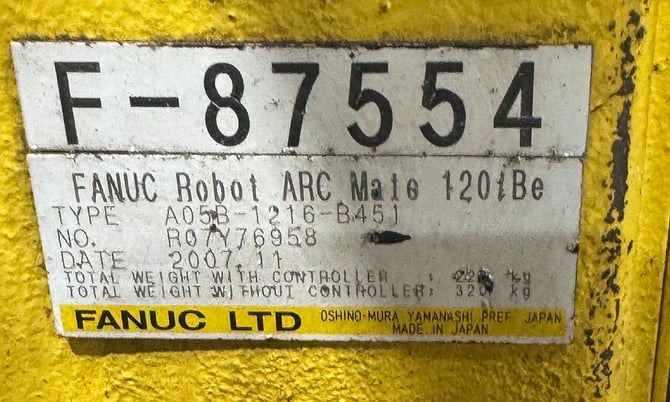 Fanuc, ArcMate 120iBe, 6-Axis Arc welding robot with R30iA control, 20 Kg, 1667mm reach - Image 3