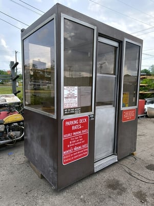 4' x 6' 4" x 7' 4" Porta-King #54-CSL, toll booth, w/ electric panel - Image 1