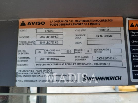 Jungheinrich EKS 314, Forklift, 1605 hours, S/N: 82840154, 2016 - Image 6