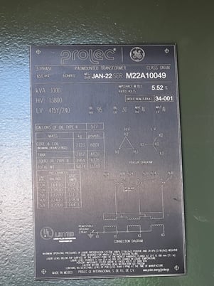 3000 KVA 13800 Delta Primary, 415Y/239 Secondary, General Electric Prolec, padmount transformer, excellent - Image 4