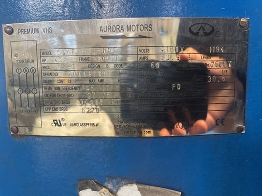 450 HP 1200 RPM Aurora, Frame 5809TP, WPIBB, 4160 Volts, New Surplus - Image 2