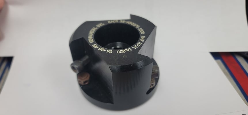 KennaMetal #KACR 3S-K90BPD 100R, 3" outside dimension, 90&deg; face mill, 1" pilot diameter, (3 available) - Image 1