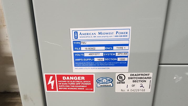 American Midwest Power, 1600 amp. fusible main w/metering switchgear 3 phase 4-wire service entrance - Image 8