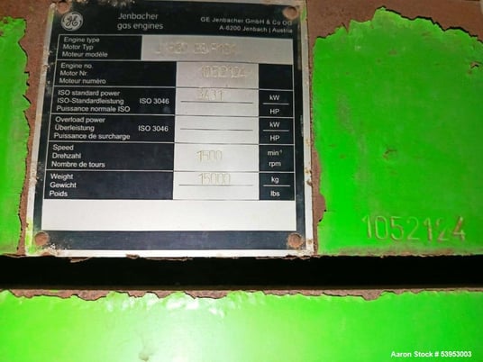 Jenbacher #JGS-620F Natural Gas Generator Set, 1500 RPM, 6.8 MW, 11 kv, 20,000 hours each unit, 2012 (2 - Image 5