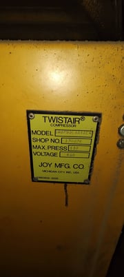 275 cfm, 110 psi, Joy #TA290EAA4AE. Rotary Screw Air Compressor, w/ refrigerated air dryer & hold tank, 460 V. - Image 9