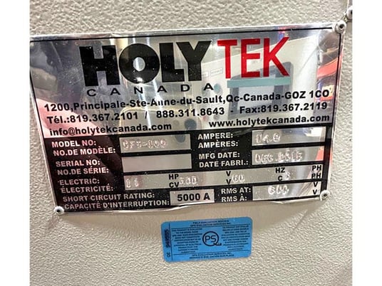 Holytek #CFS-100, Semi-Optimizing Cut-Off Saw, 1.18" width x 3/8" Work thickness, 18" Saw Blade diameter, 30 - Image 6