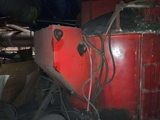 B & P #85B, muller with dust hood, motor & gearbox, batch hopper & cooling blower - Image 3