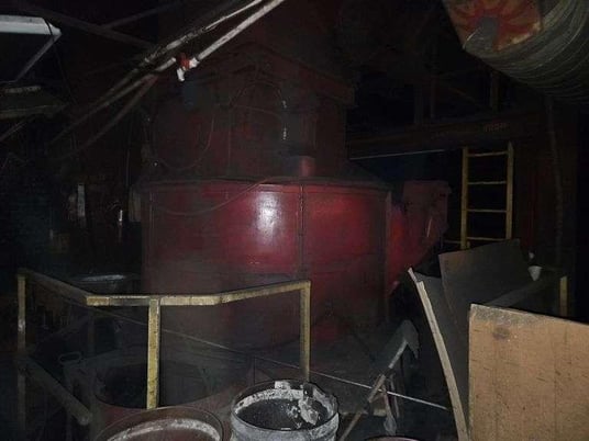 B & P #85B, muller with dust hood, motor & gearbox, batch hopper & cooling blower - Image 6