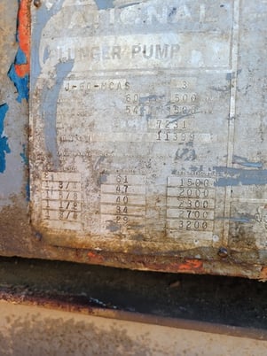 61 GPM, National #J-60, triplex injection pump - Image 3