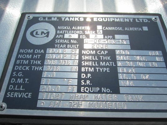 400 bbl Storage Tank, 2006 - Image 3