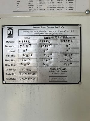 50 bbl Double Wall BTEX Tank, 2004 - Image 2