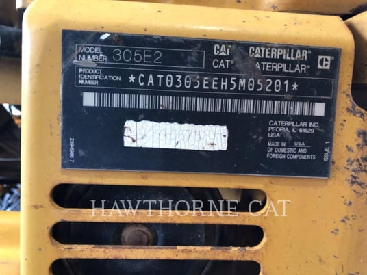 Caterpillar 305E2 TH, Crawler Excavator, 2608 hours, S/N: H5M05201, 2017 - Image 6