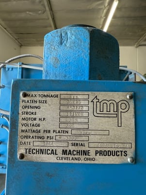 140 Ton, TMP #140-25x25, 4-post Hydraulic Press, 25" x25" platen, 27.5" open, 17" stroke, 5 HP, 3000 psi - Image 5