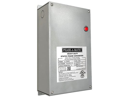 3/4-1.5 HP Phase-A-Matic #UL-200HD, Heavy Duty Static Phase Converter, 11.25" x 6" x 3.3" dimension, new - Image 1