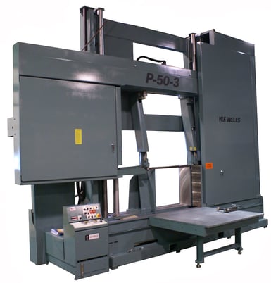 50" x 50" W.F. Wells #P50-3, Semi-Automatic Horizontal Band Saw, 15000 lbs. capacity, 452" x 2" Blade, 60-500 - Image 1